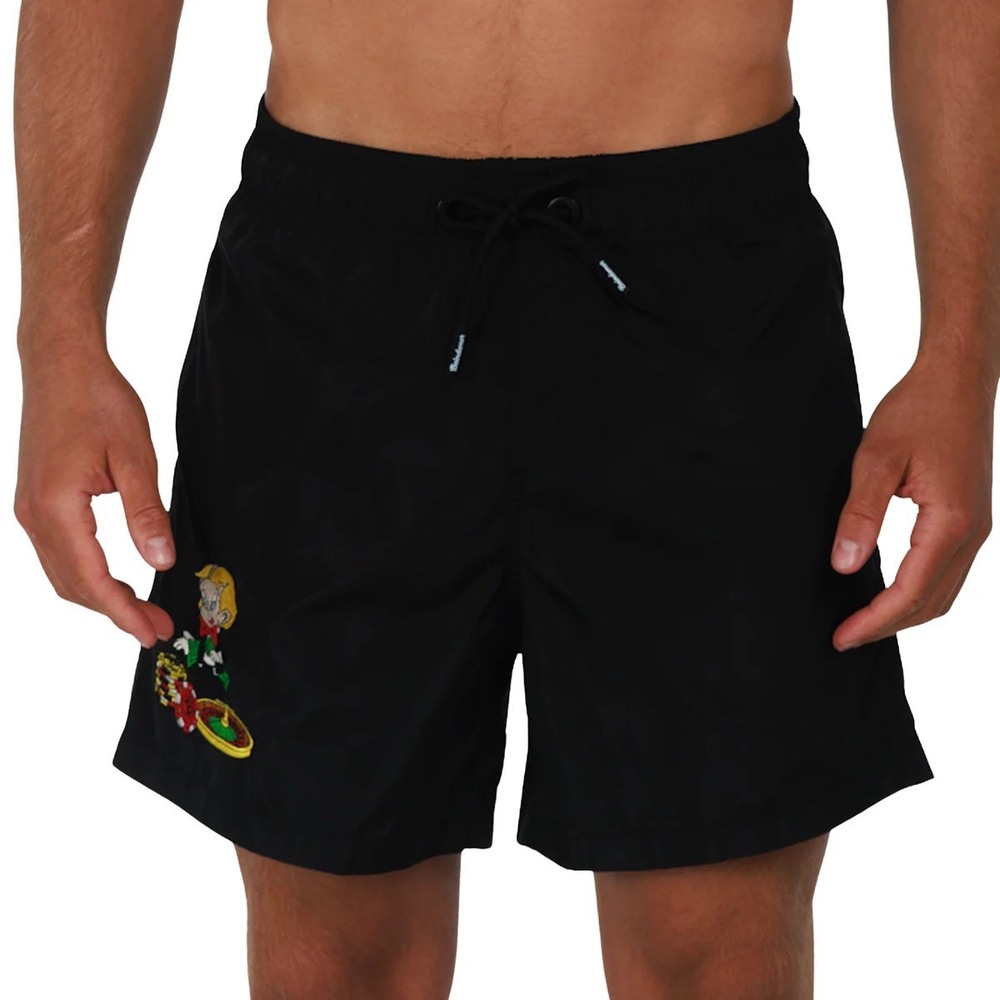 Bain de Mer Billionaires Hold Up Club Swim Trunks Black XXL Casino Graphic New